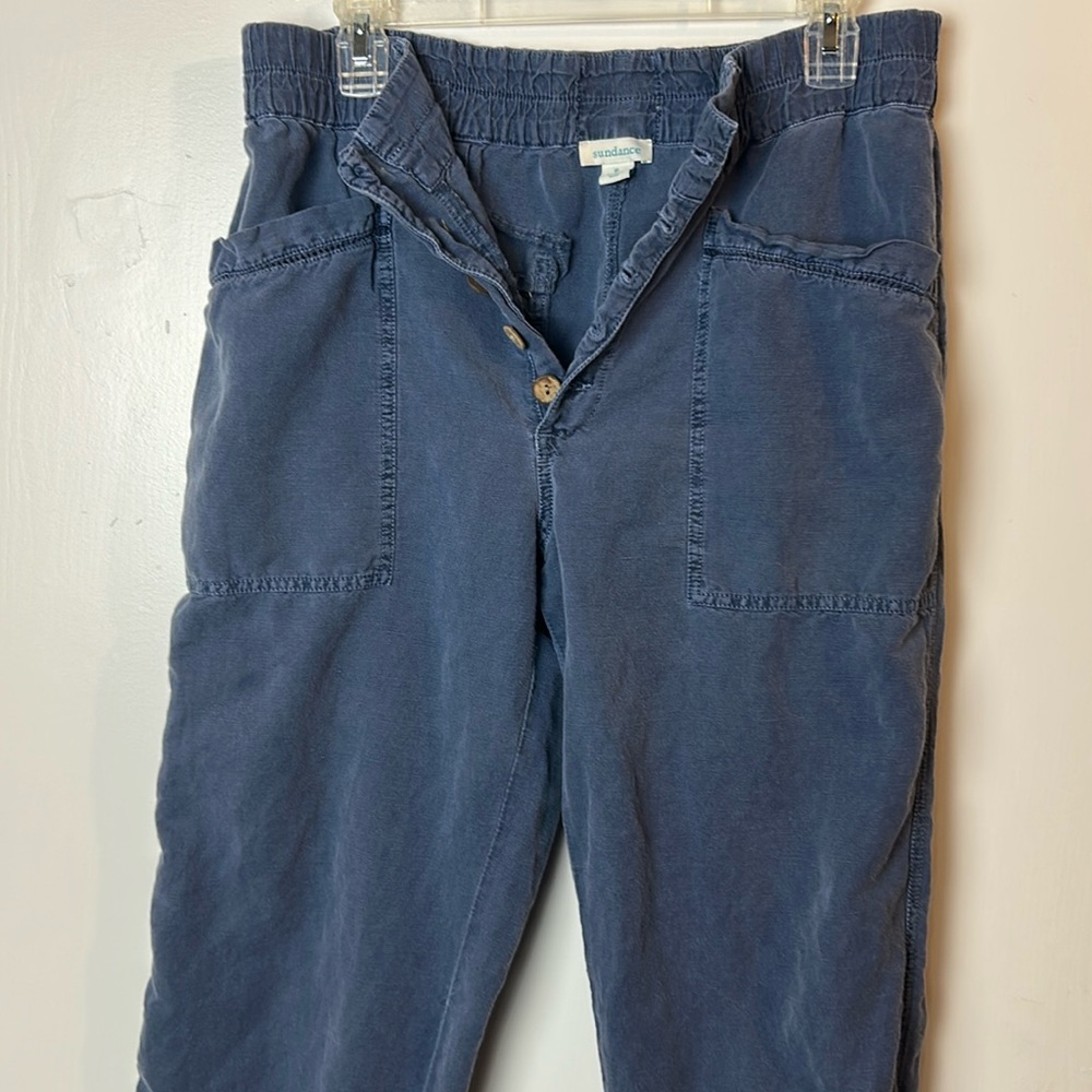 SUNDANCE Bastille Linen Cotton blend Pants Button Fly 8